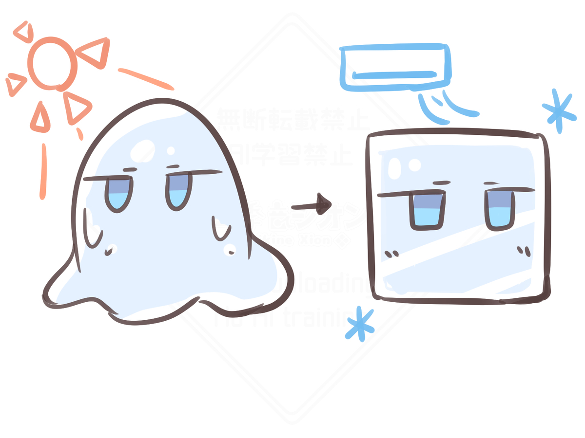 This is a pixiv picture whose title is 酷暑で溶ける奏ちゃんとエアコンで固まる奏ちゃん.