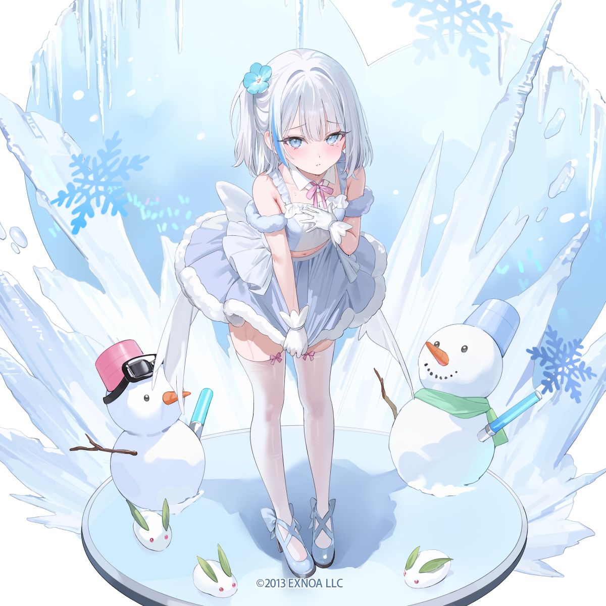 This is a pixiv picture whose title is 【千年戦争アイギス】氷雪系アイドル ユキヒメ.