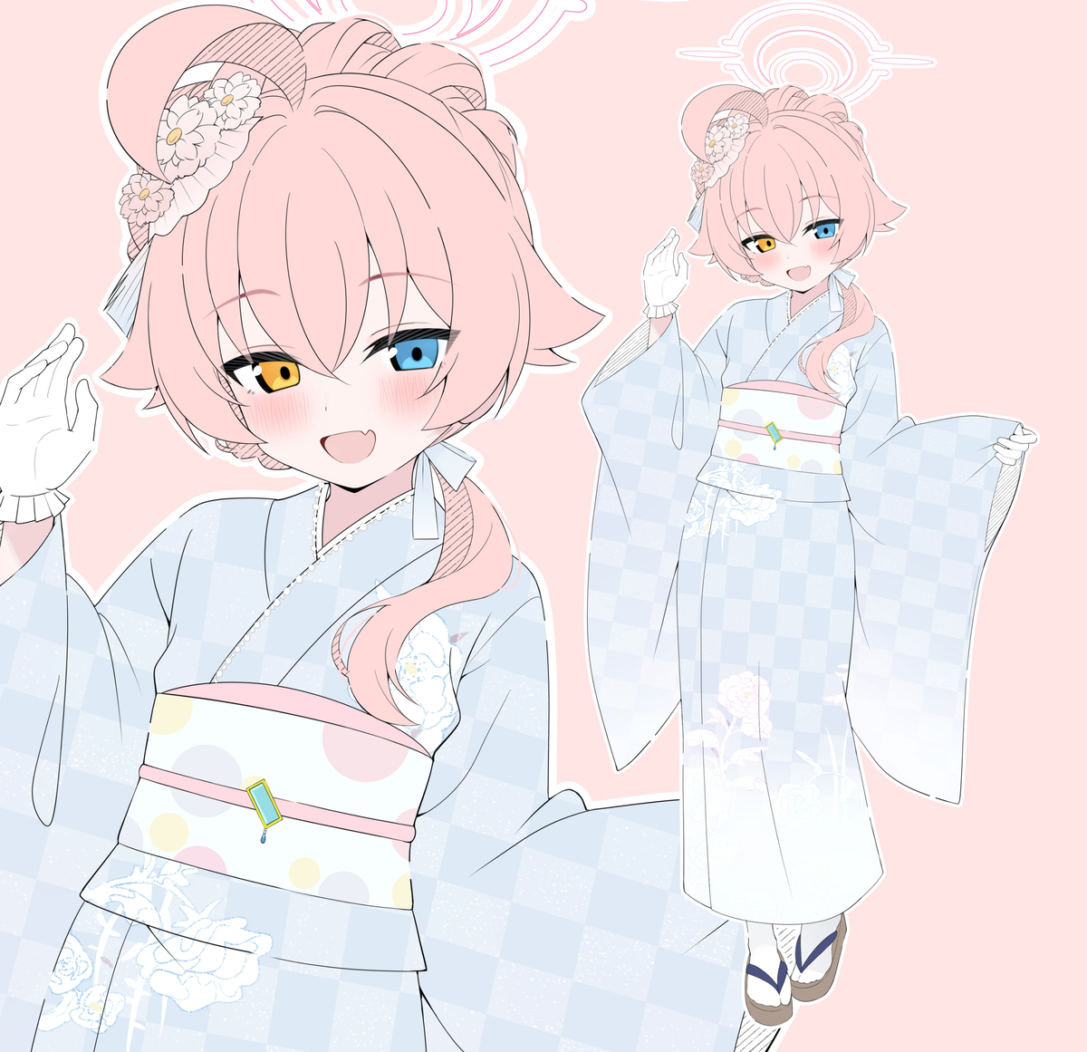 This is a pixiv picture whose title is ホシノ(振袖).