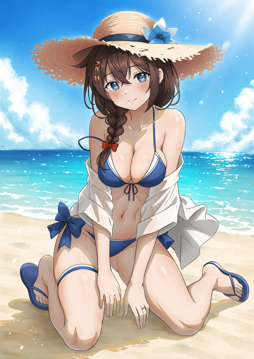This is a pixiv picture whose title is 水着時雨.