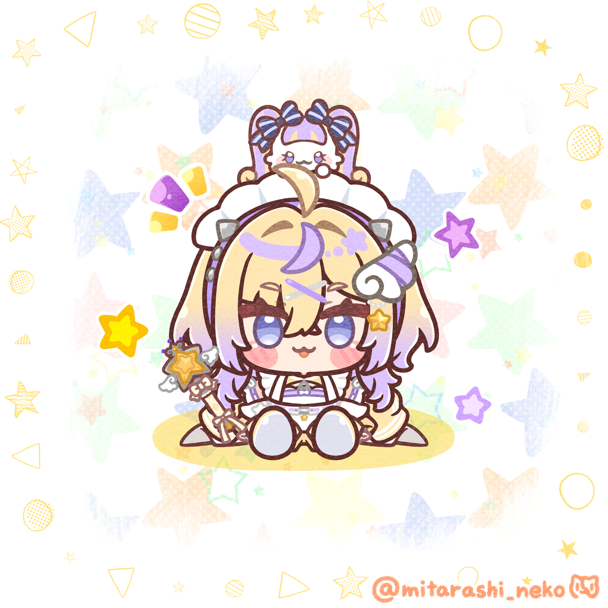 This is a pixiv picture whose title is ぽめぱんちゃんぬい🌠👊.