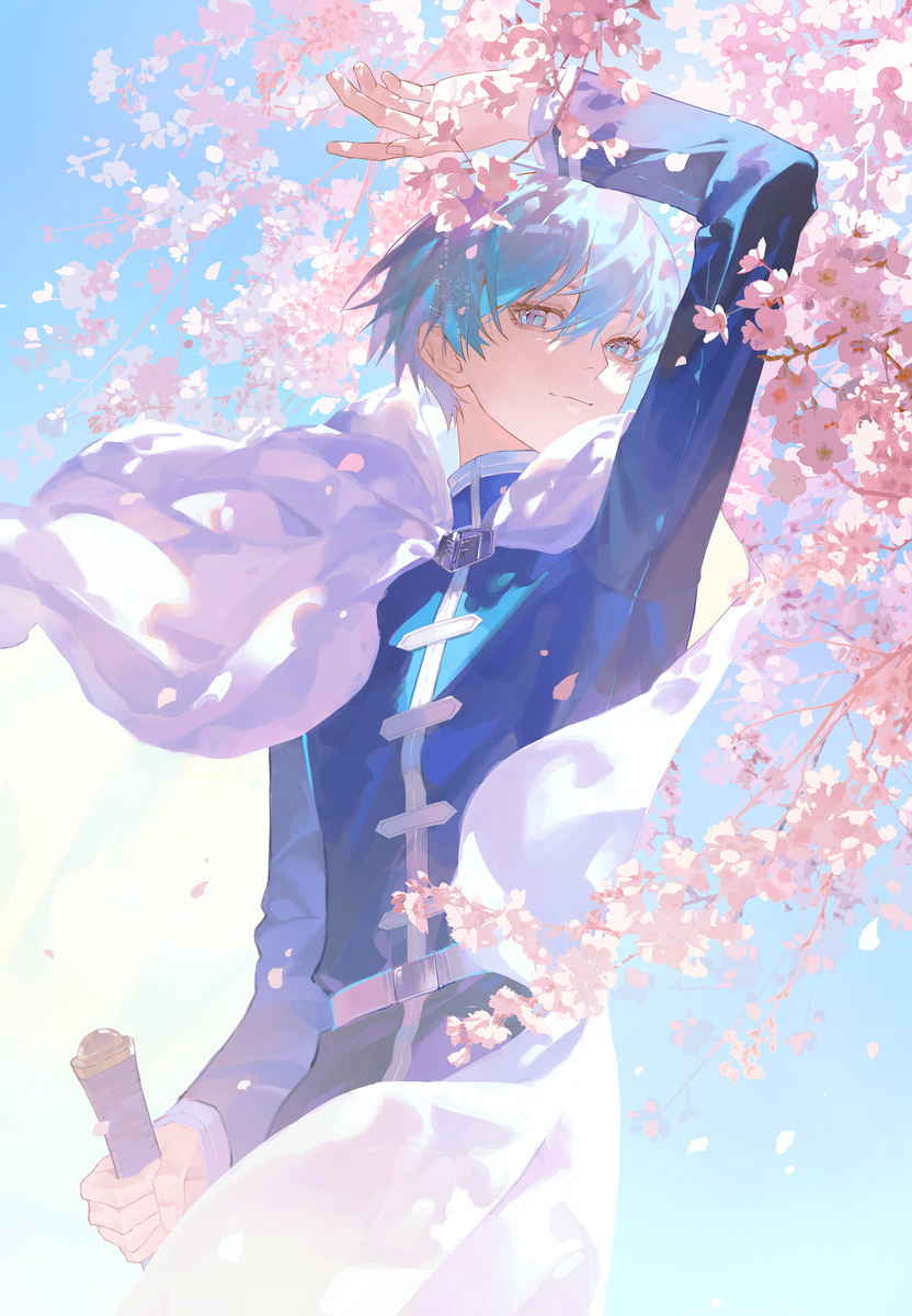 This is a pixiv picture whose title is 起风了.
