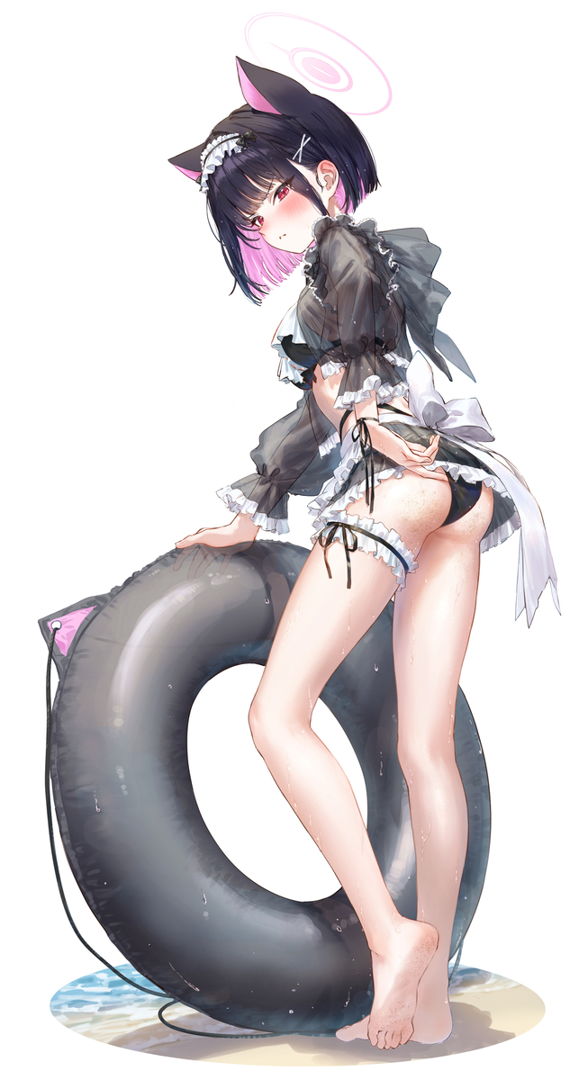 This is a pixiv picture whose title is カズサ（メイド水着）.