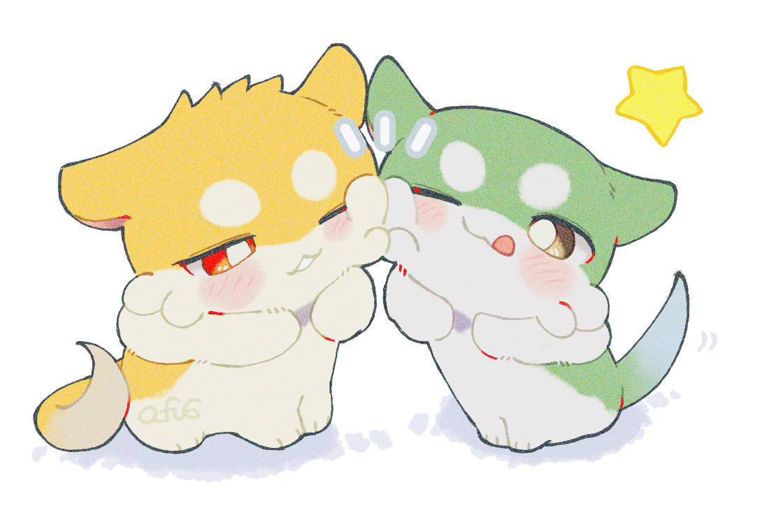 This is a pixiv picture whose title is ほっぺタッチ⭐️.