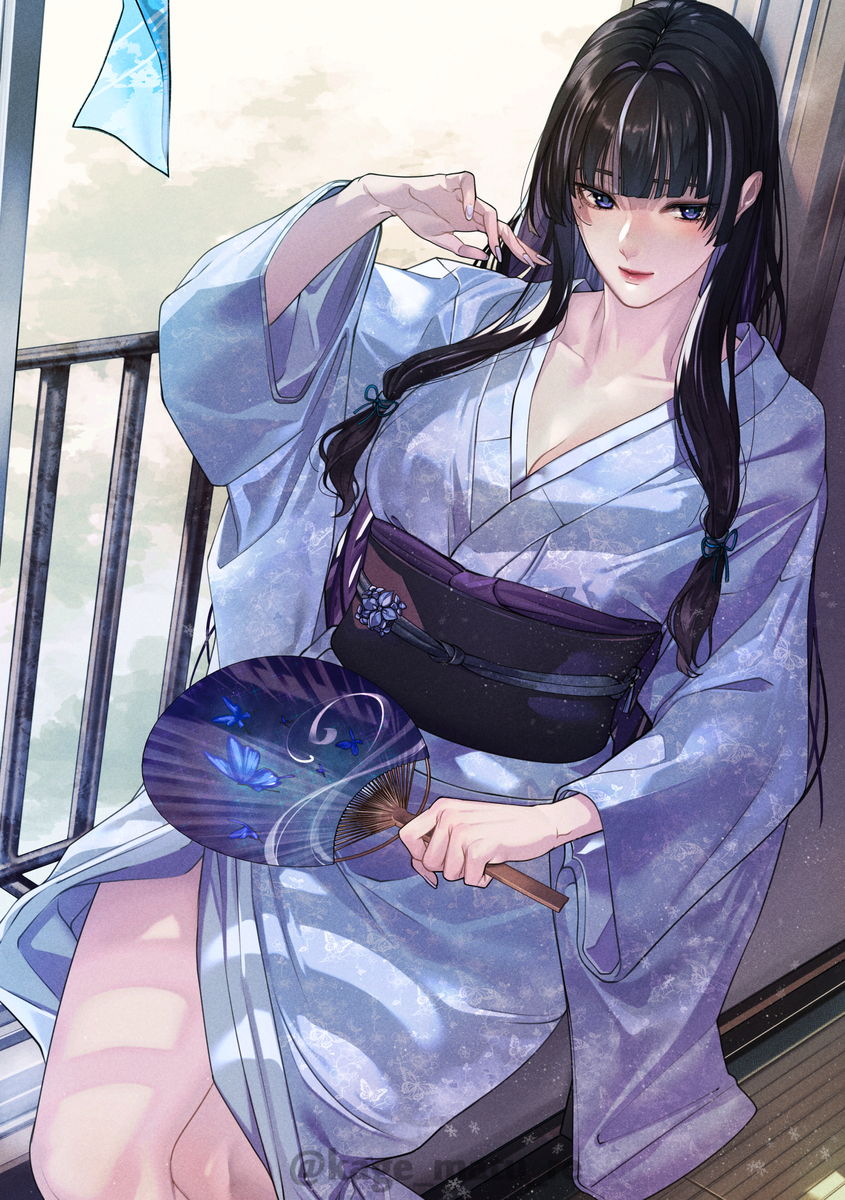 This is a pixiv picture whose title is 毎日暑すぎて、雪女さんをお招きしたいそんな日々.