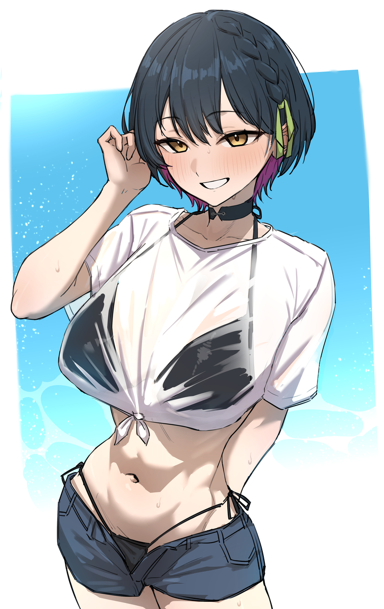 This is a pixiv picture whose title is 水着やま.