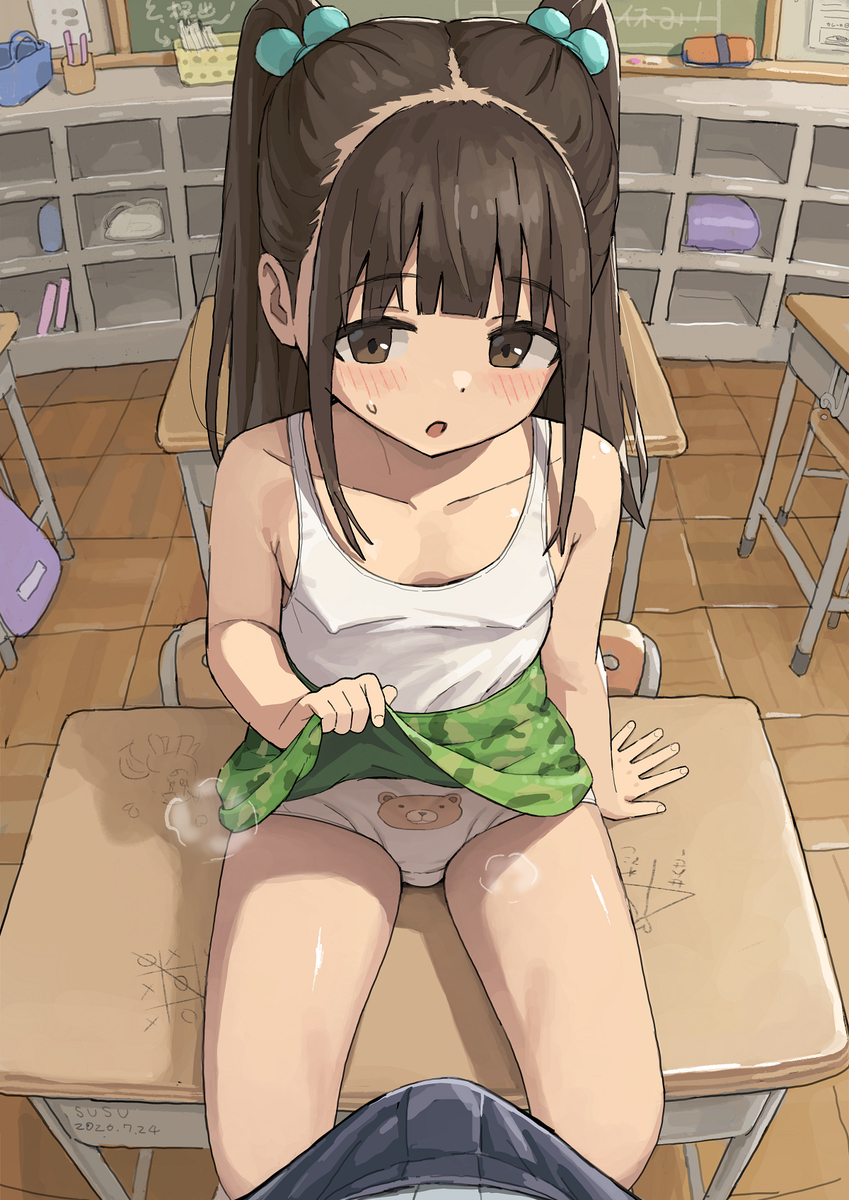 This is a pixiv picture whose title is 先生にクマさんを見せてあげる道場主の娘.