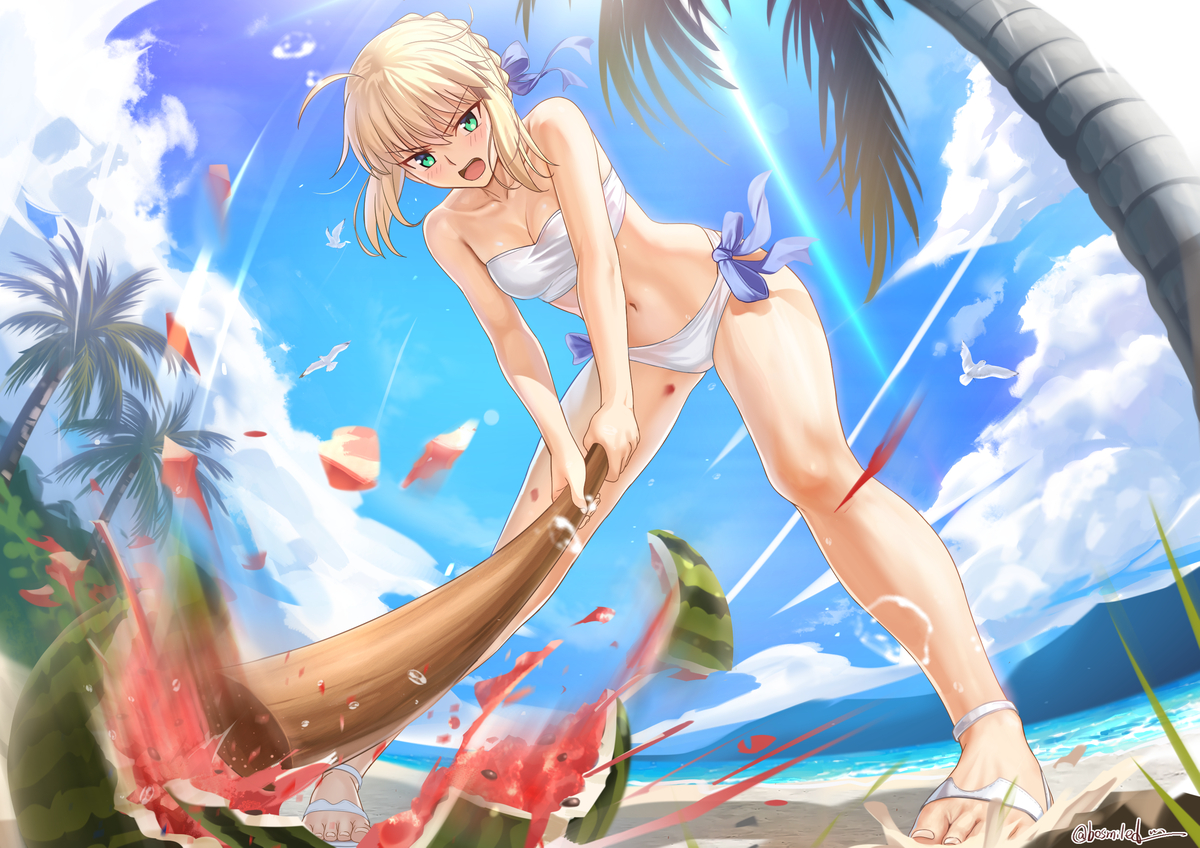 This is a pixiv picture whose title is Saber Summer.