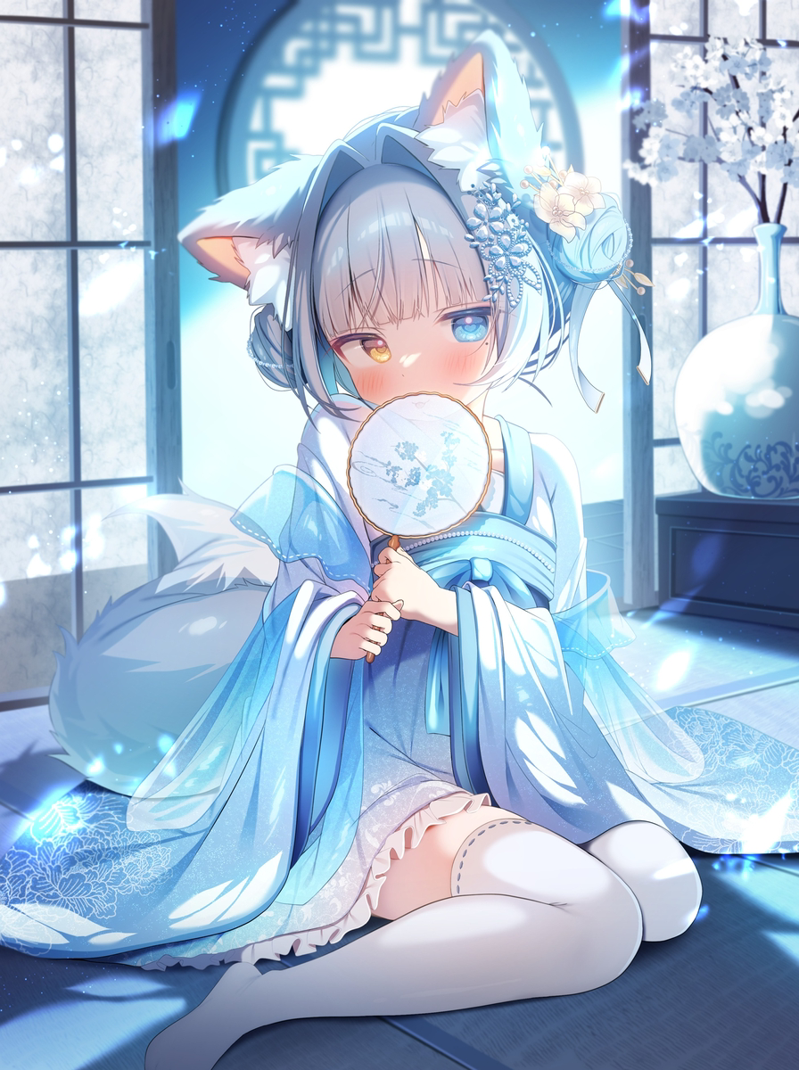 This is a pixiv picture whose title is 静寂に咲く.