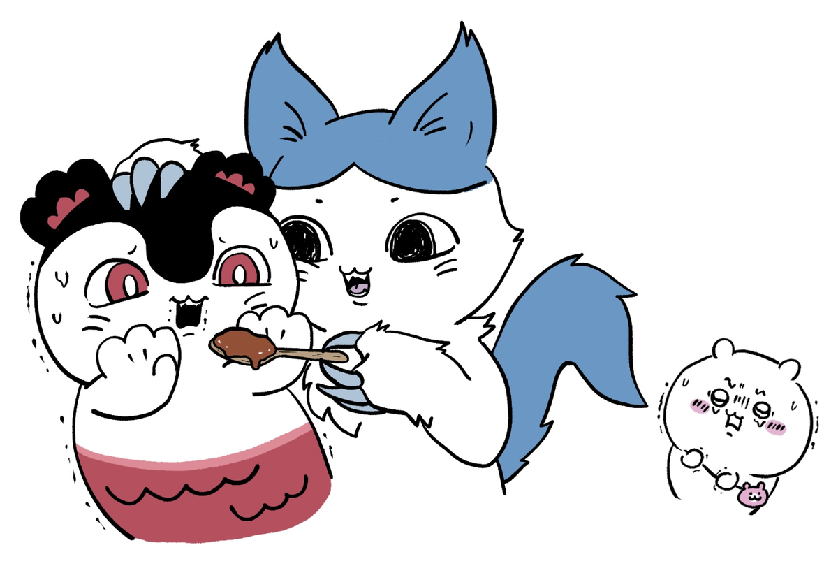 This is a pixiv picture whose title is ハチワレvsセイレーン.