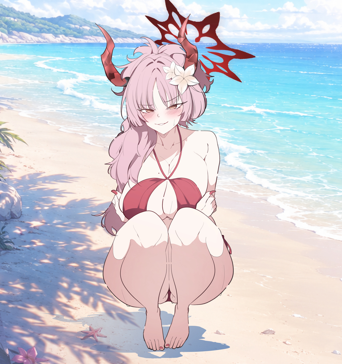 This is a pixiv picture whose title is 京極サツキ(水着).