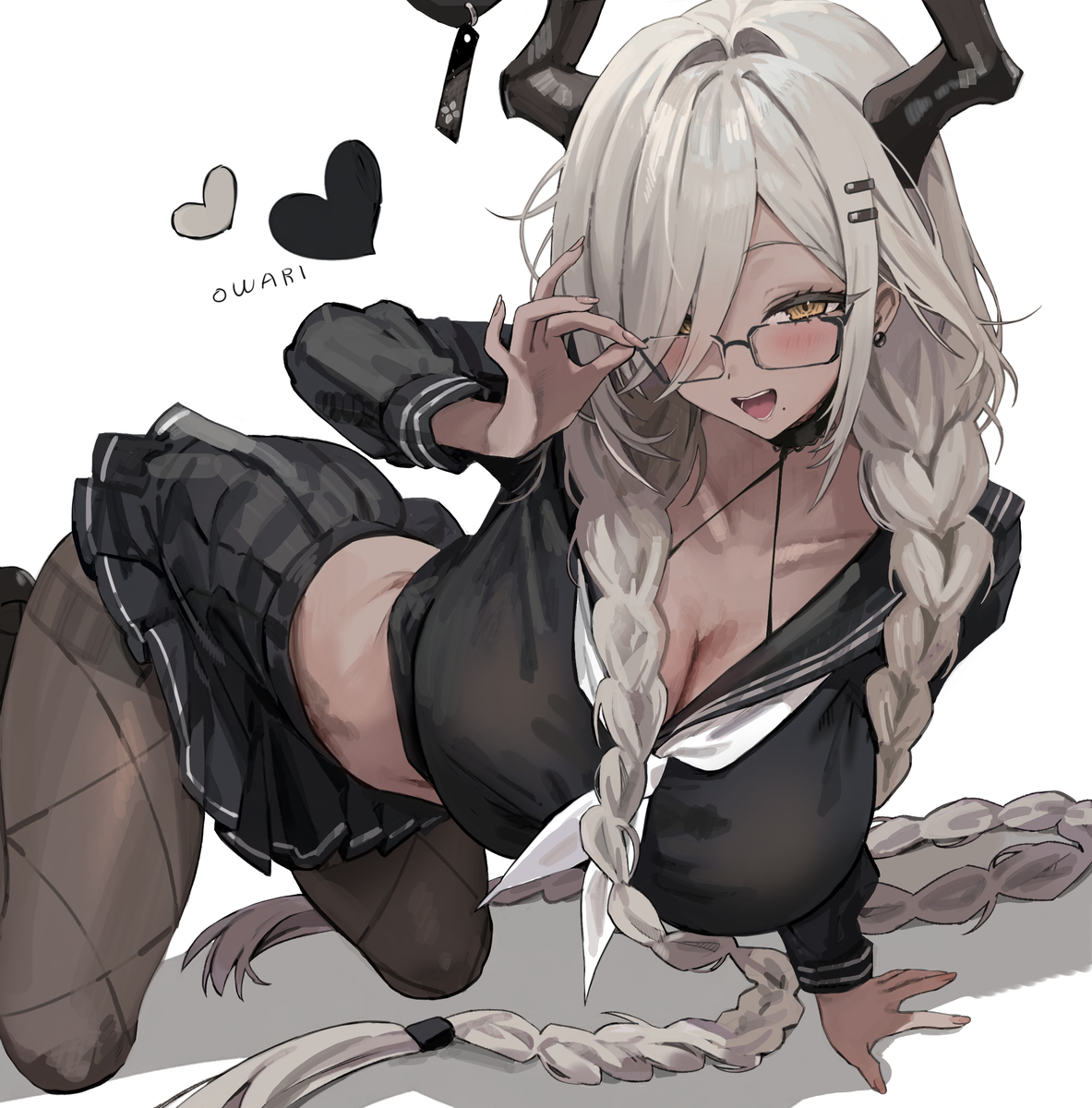 This is a pixiv picture whose title is owari.
