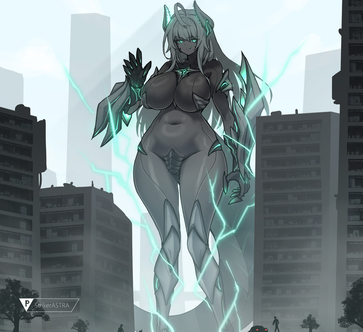 This is a pixiv picture whose title is 怪异娘提亚马特.
