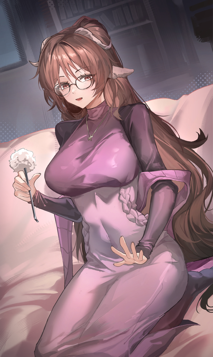 This is a pixiv picture whose title is 掏耳羊妈.