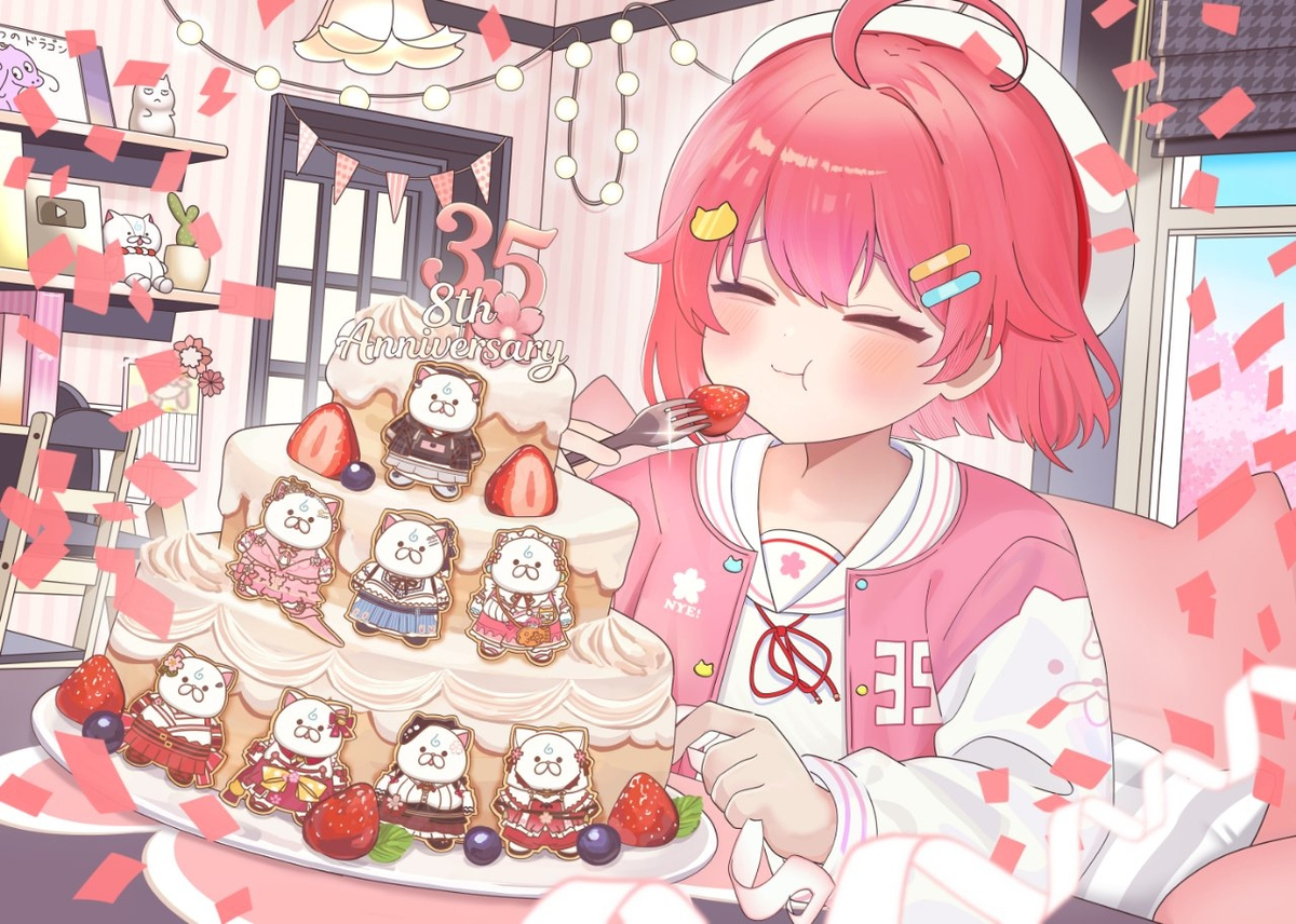 This is a pixiv picture whose title is みこち8周年記念＆miComet6結成周年記念.