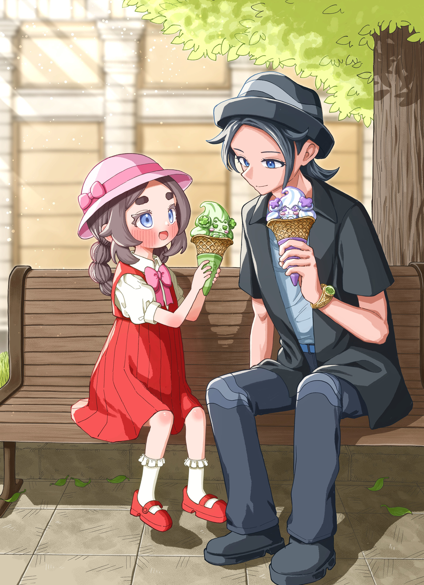 This is a pixiv picture whose title is アンシャとソフトクリーム.