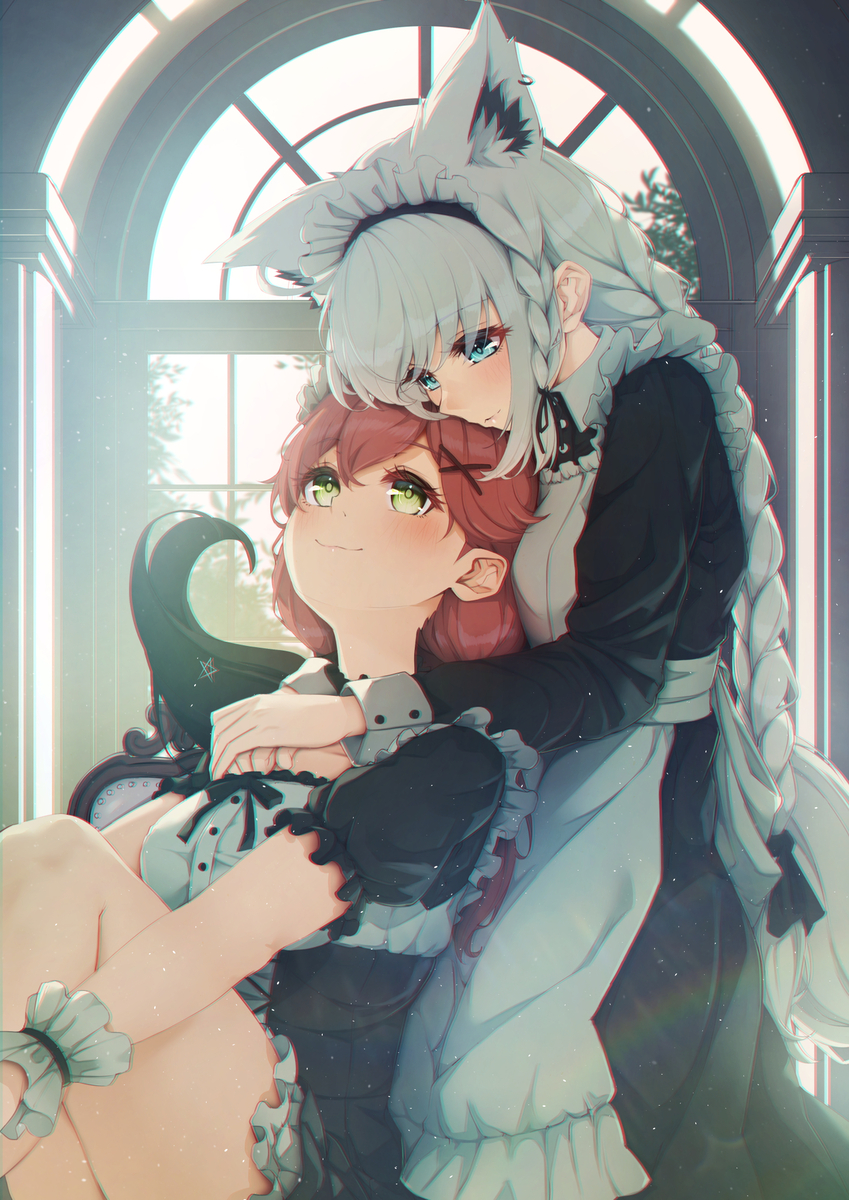 This is a pixiv picture whose title is メイドのフブみこさん.