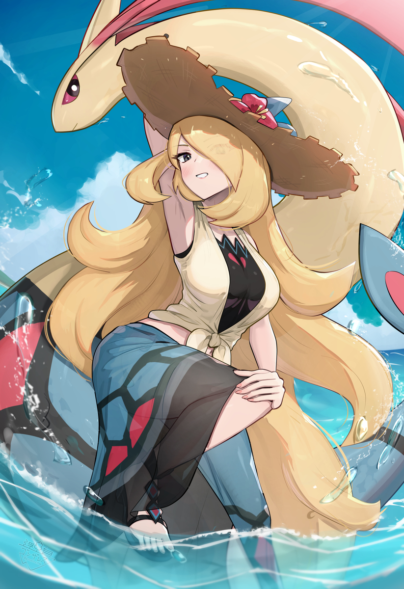 This is a pixiv picture whose title is シロナさん.