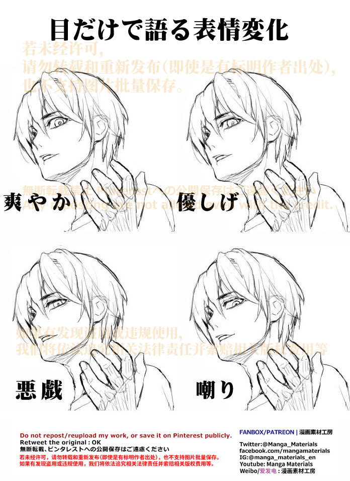 This is a pixiv picture whose title is 個人メモ：目だけで語る表情変化.