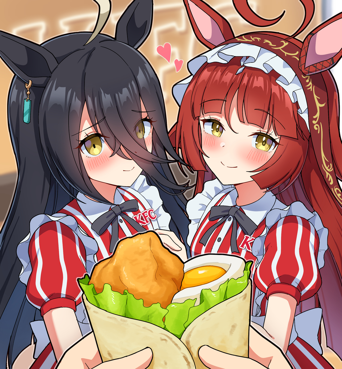 This is a pixiv picture whose title is (KFCコラボ)親子d…いや、月見ツイスターを頼みたい.