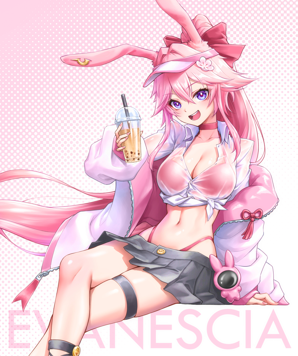 This is a pixiv picture whose title is 緋英&銀狼 夏服.