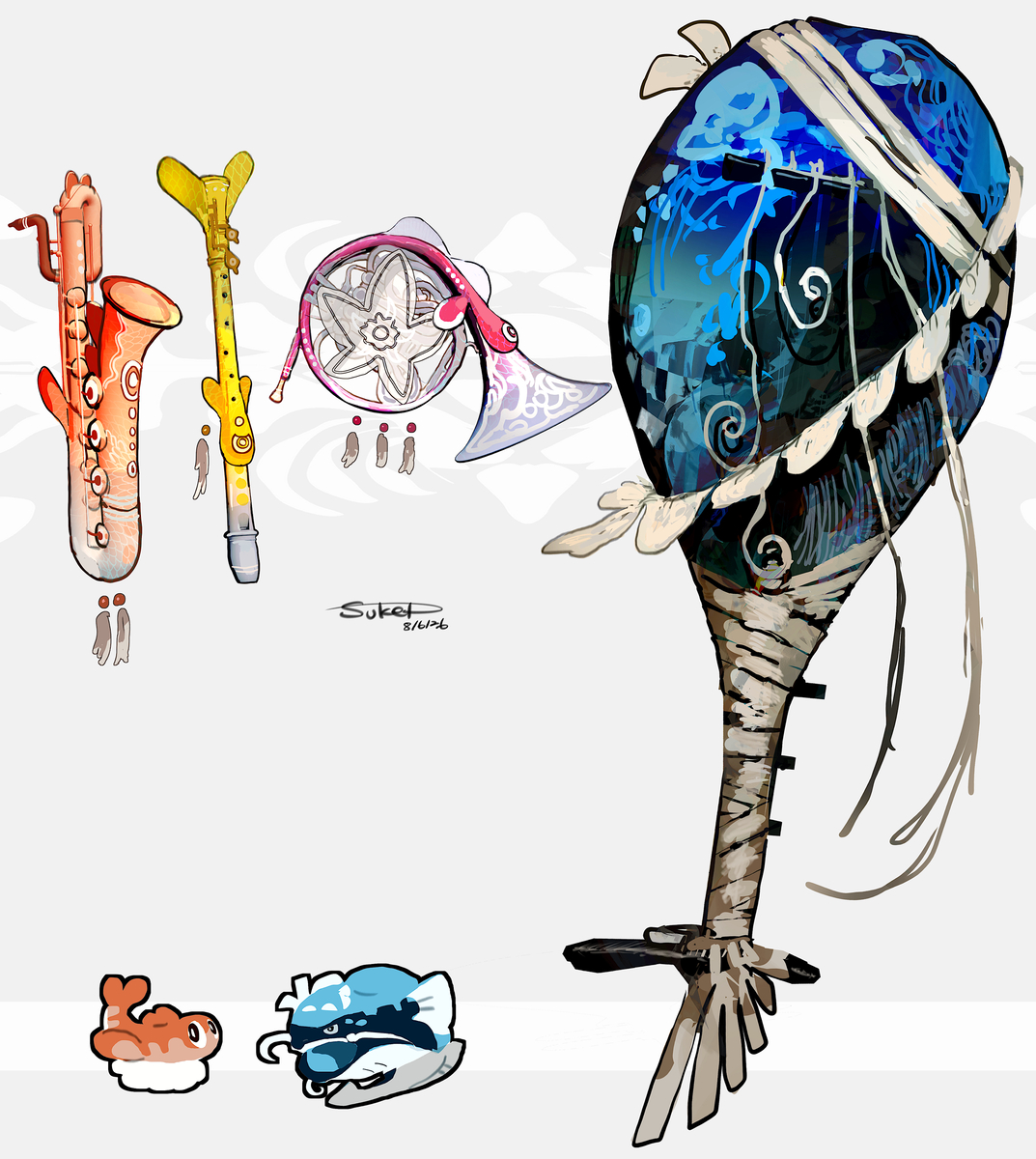 This is a pixiv picture whose title is シャリタツ・ヘイラッシャモチーフの武器（ポケモン）.