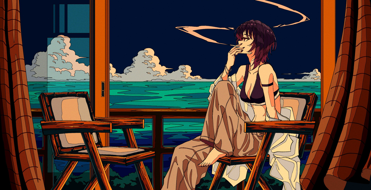 This is a pixiv picture whose title is Sea, Drowning in Summer.