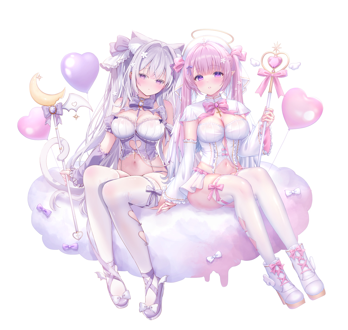 This is a pixiv picture whose title is ♡ 魔法少女のふたりごと♡.