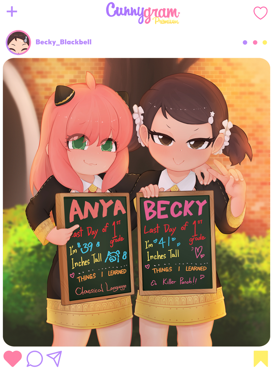 This is a pixiv picture whose title is Becky&Anya Last day of school 1.