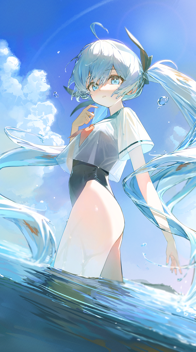 This is a pixiv picture whose title is ボトルミク.