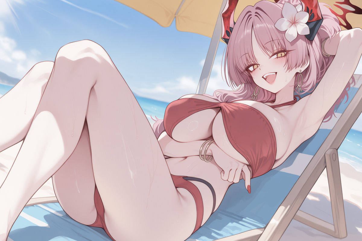 This is a pixiv picture whose title is サツキ(水着)  / Satsuki.