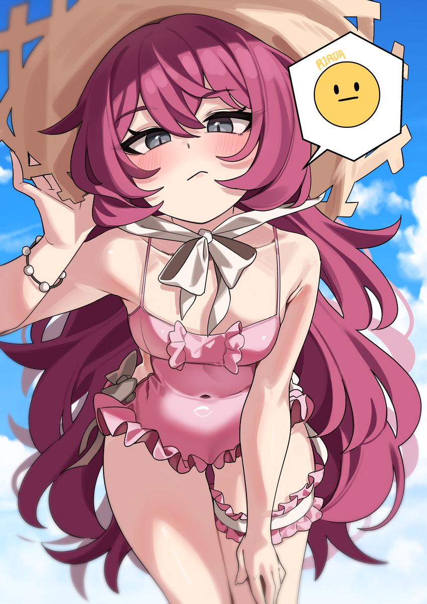 This is a pixiv picture whose title is 수영복 이로하.