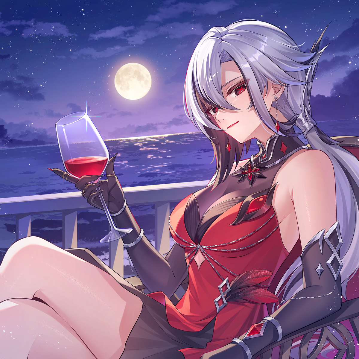 This is a pixiv picture whose title is アルレッキーノと優雅な大人の夜.