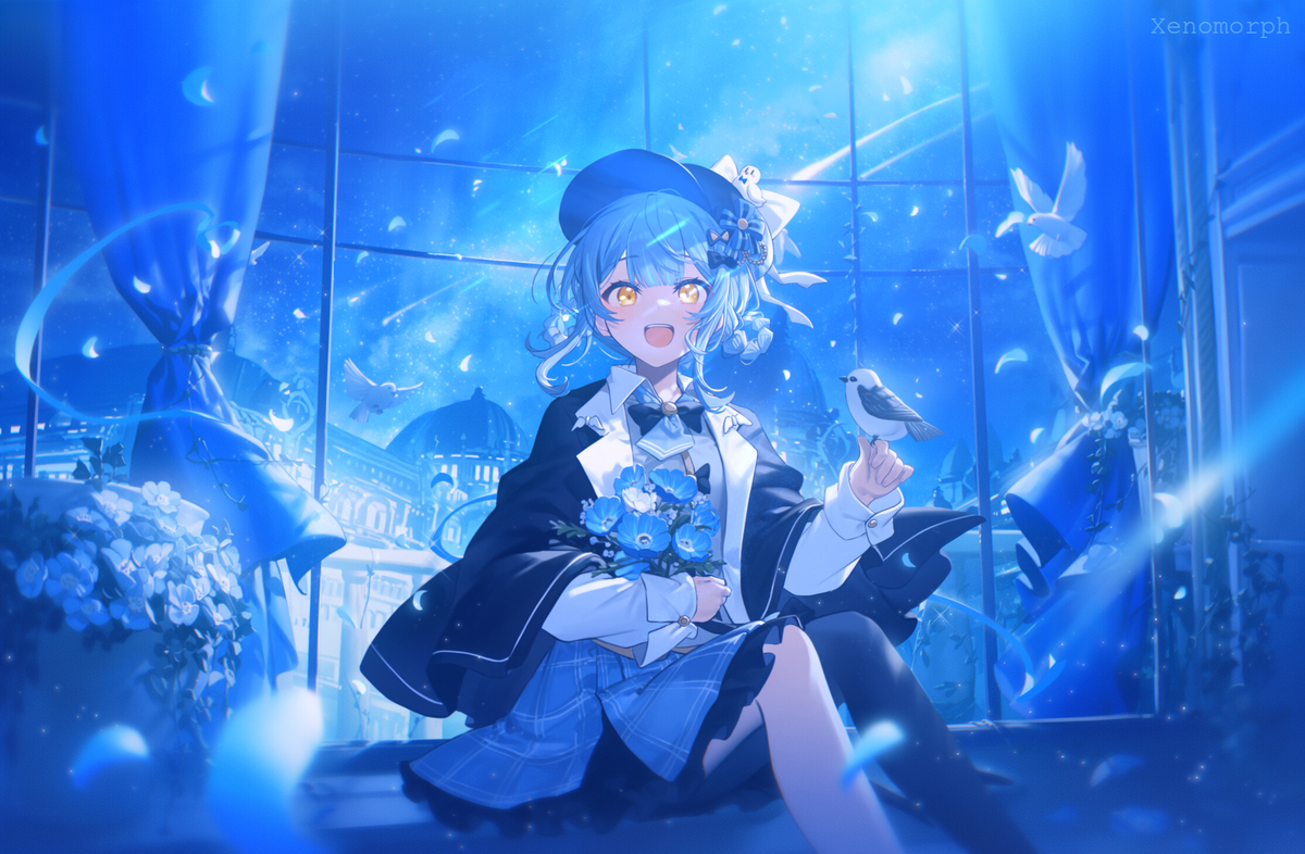 This is a pixiv picture whose title is 湛蓝礼赞.