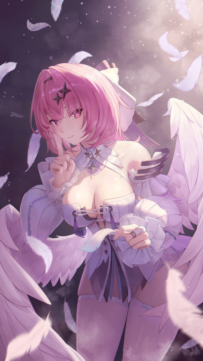 This is a pixiv picture whose title is 蕾米埃尔-天使降临.