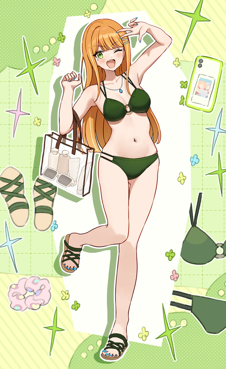 This is a pixiv picture whose title is 水着リー清.