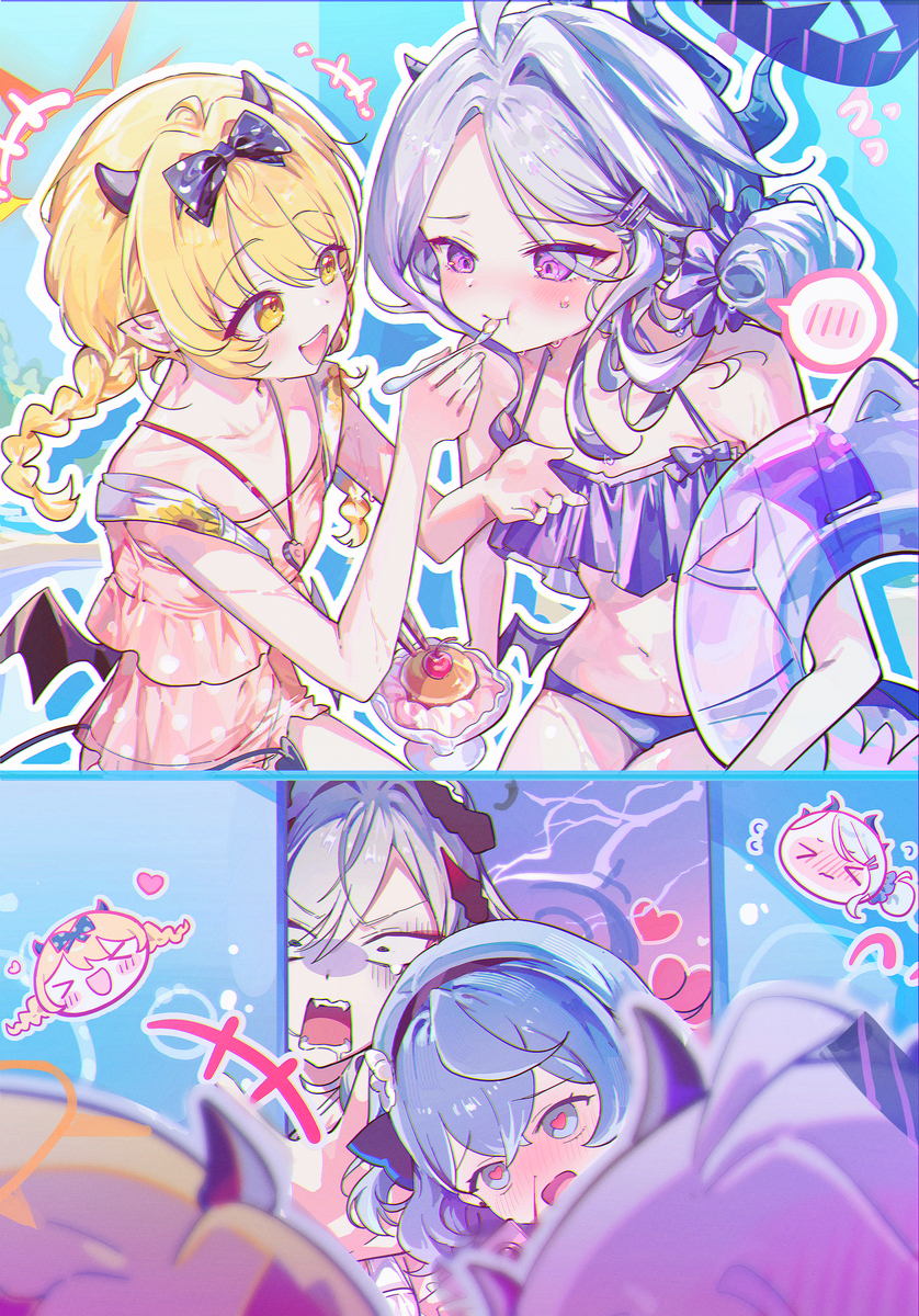 This is a pixiv picture whose title is あーんの破壊力。🍰.