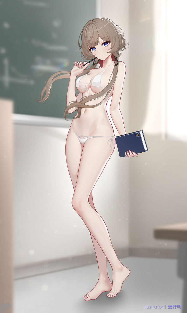 This is a pixiv picture whose title is 木偶泳装版.