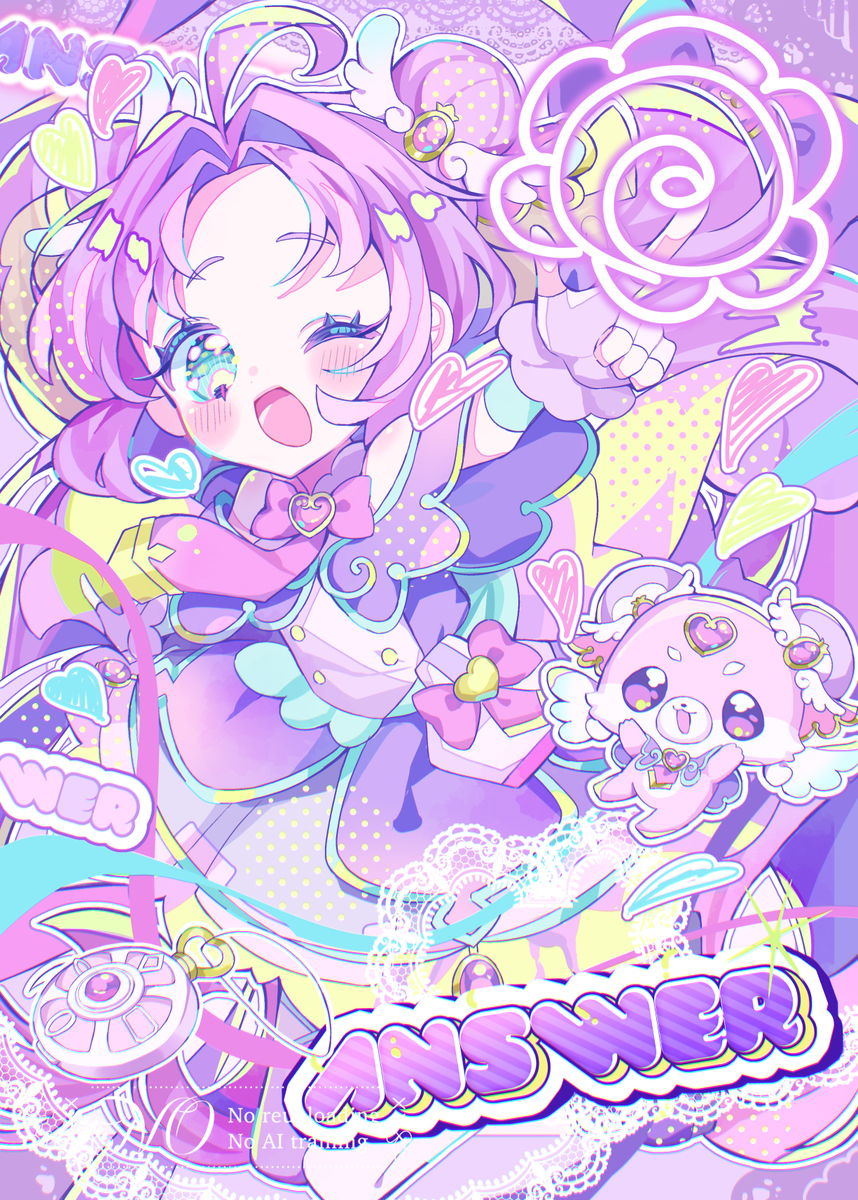 This is a pixiv picture whose title is ✧︎* キュアアンサー❕💜  #たんプリ #precure.