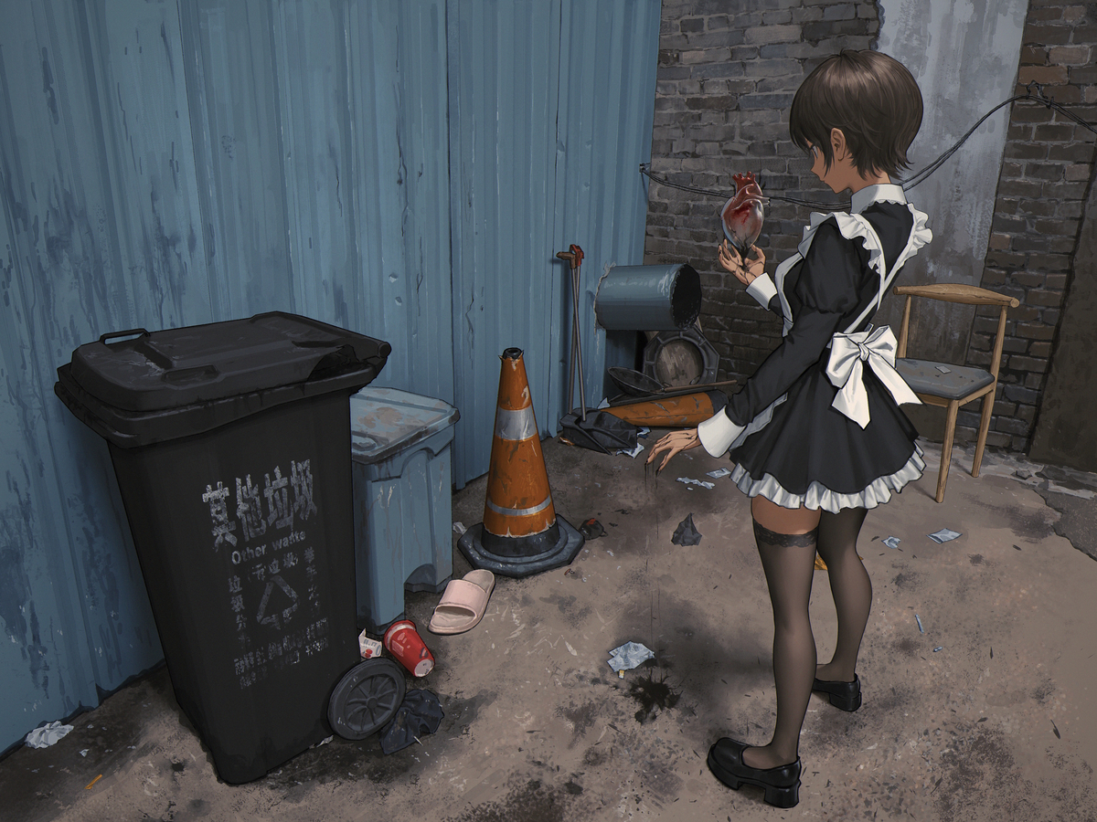 This is a pixiv picture whose title is 🖤🤍.