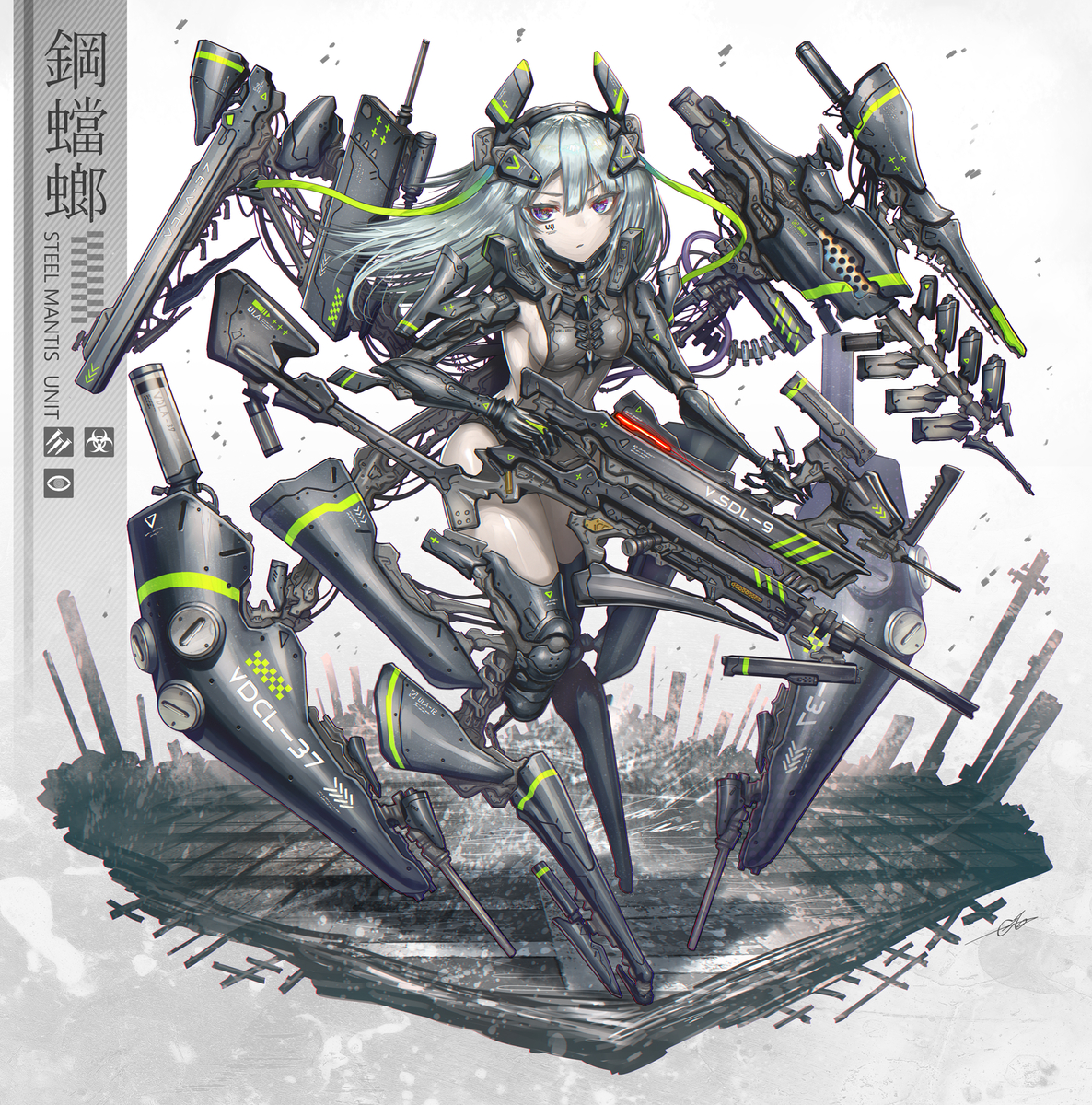 This is a pixiv picture whose title is Steel Mantis.