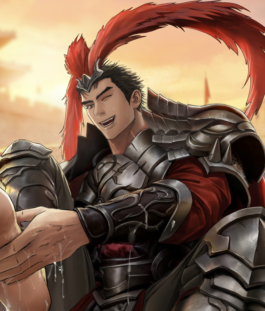 This is a pixiv picture whose title is 吕布大将军的tk和爽爽足交（漫画预告）.