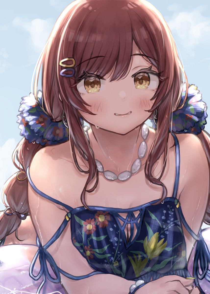 This is a pixiv picture whose title is 水着甘奈！！！！！.