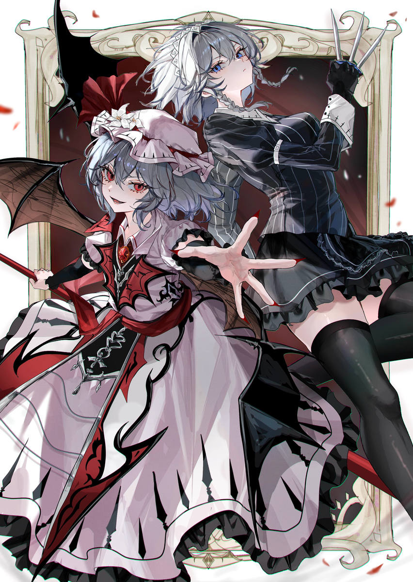 This is a pixiv picture whose title is 紅魔城レミ咲.
