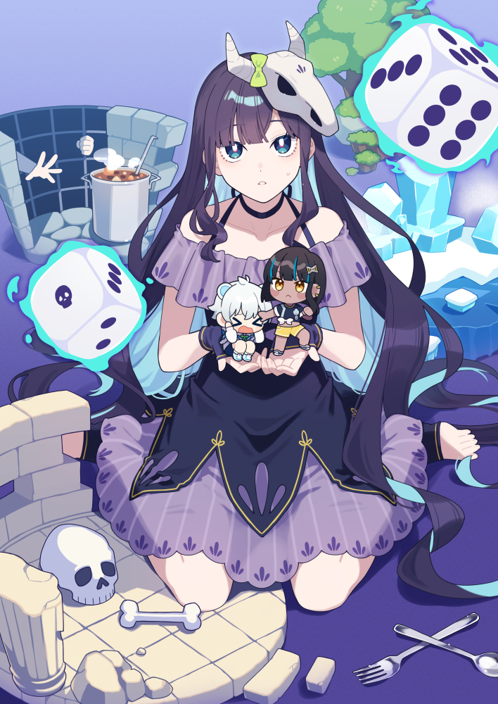 This is a pixiv picture whose title is 【お仕事】『めめんともりと奇妙なゲーム2』.