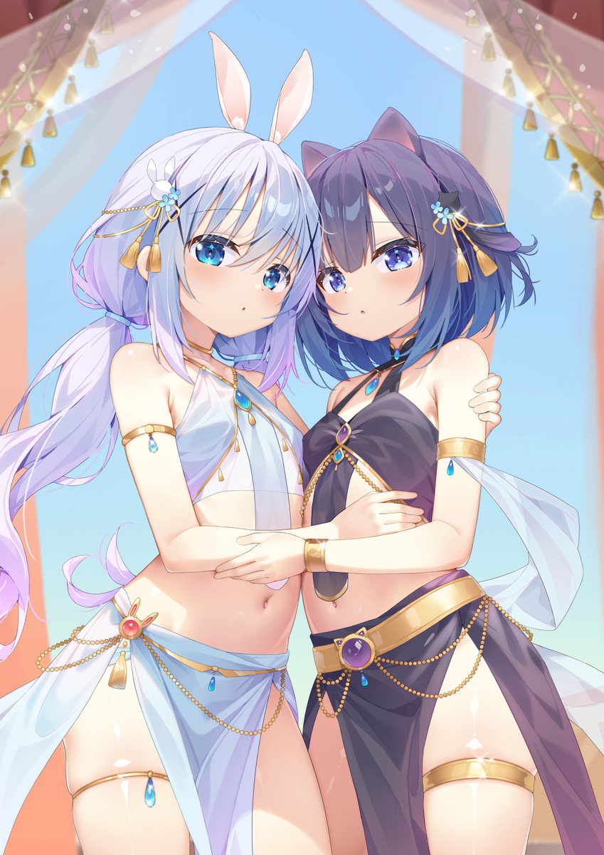 This is a pixiv picture whose title is 砂漠の踊り子たち（フユチノ）.