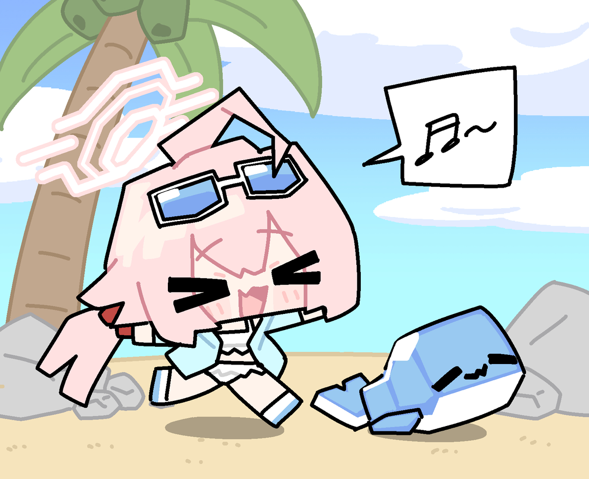 This is a pixiv picture whose title is 🎵🎶🐳.
