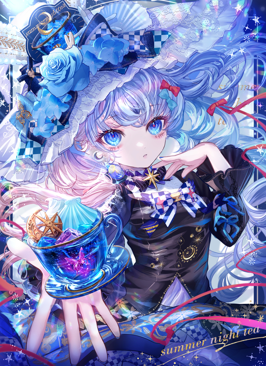 This is a pixiv picture whose title is 夏の夜、星の魔法茶をどうぞ🌙.
