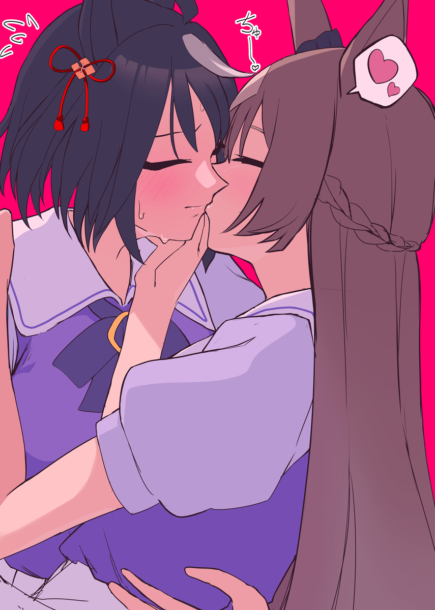 This is a pixiv picture whose title is キタサトちゅっちゅ.