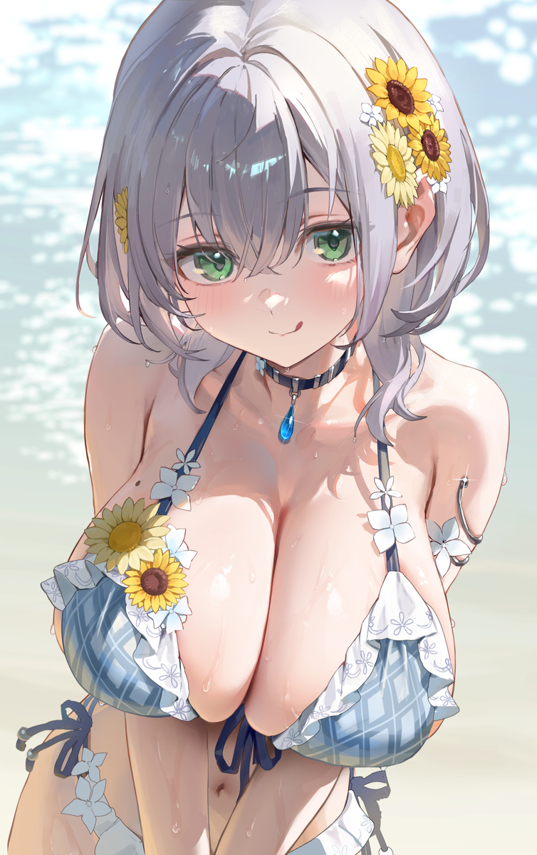 This is a pixiv picture whose title is ホロドリの水着団長.